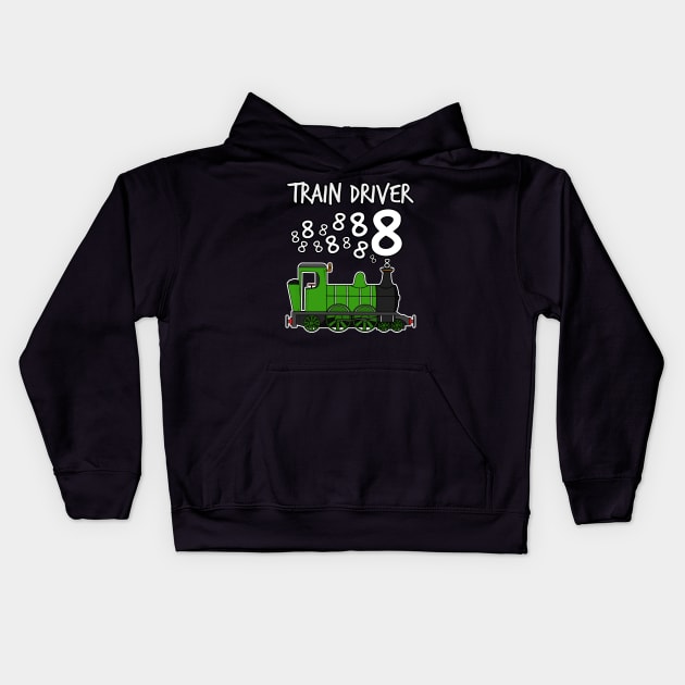 Train Driver 8 Year Old Kids Steam Engine Kids Hoodie by doodlerob